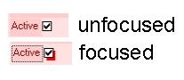 Figure 21. Example of Checkboxes in and out of focus.